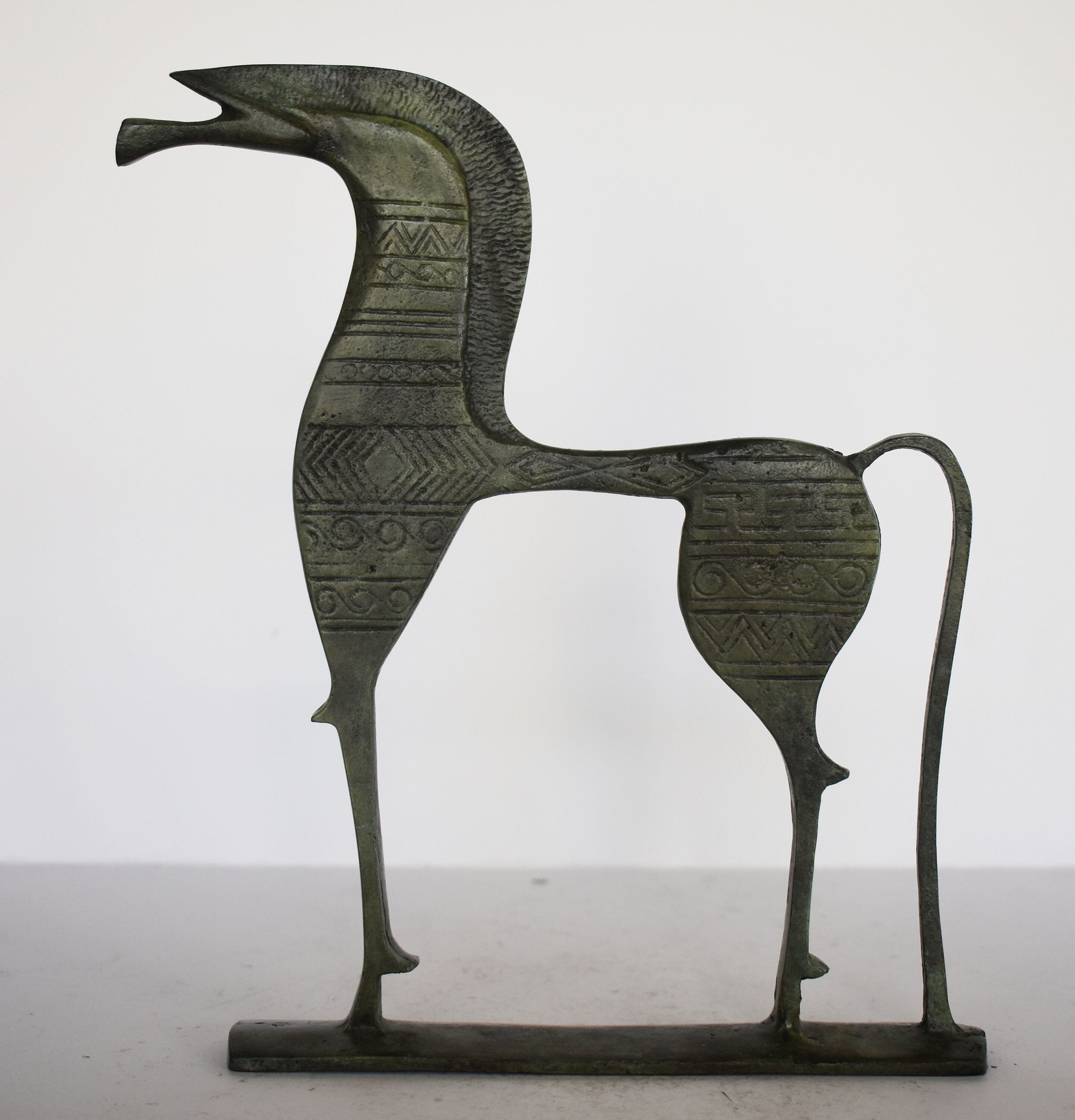 Ancient Greek Horse - pure Bronze Sculpture - Symbol of Wealth and Prosperity - Replica