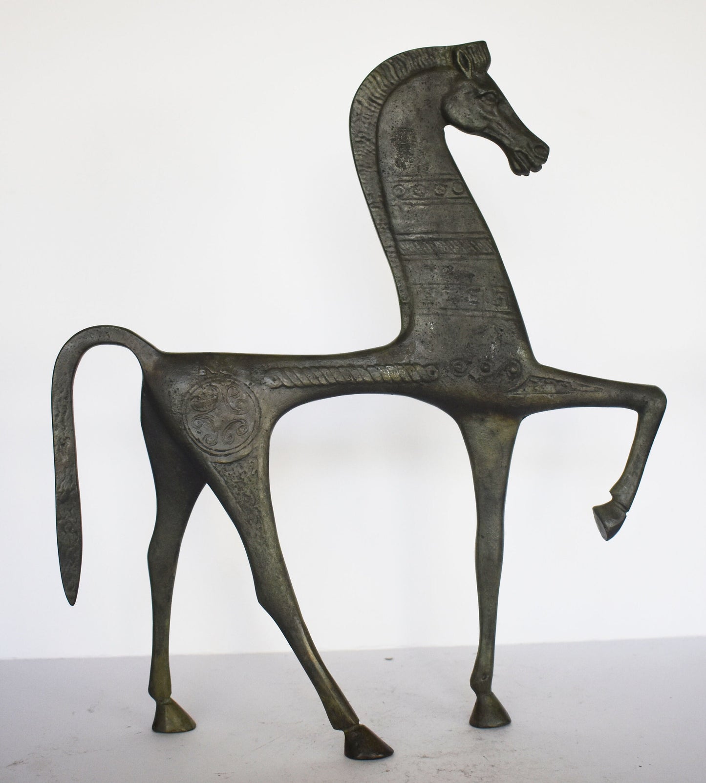 Ancient Greek Horse - pure Bronze Sculpture - Gift - Symbol of Wealth and Prosperity