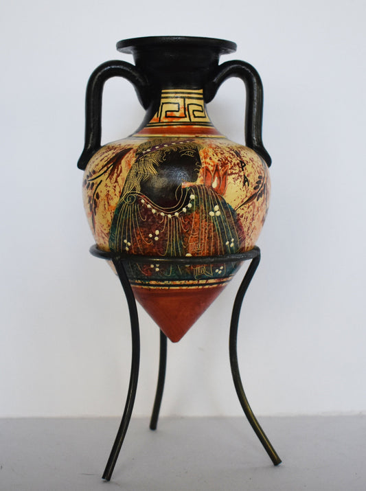 Rhyton - Vessel for Libations or Drinking - Hera - Goddess of Marriage, Life of Women, Queen of Heaven  - Floral design - Ceramic Vase