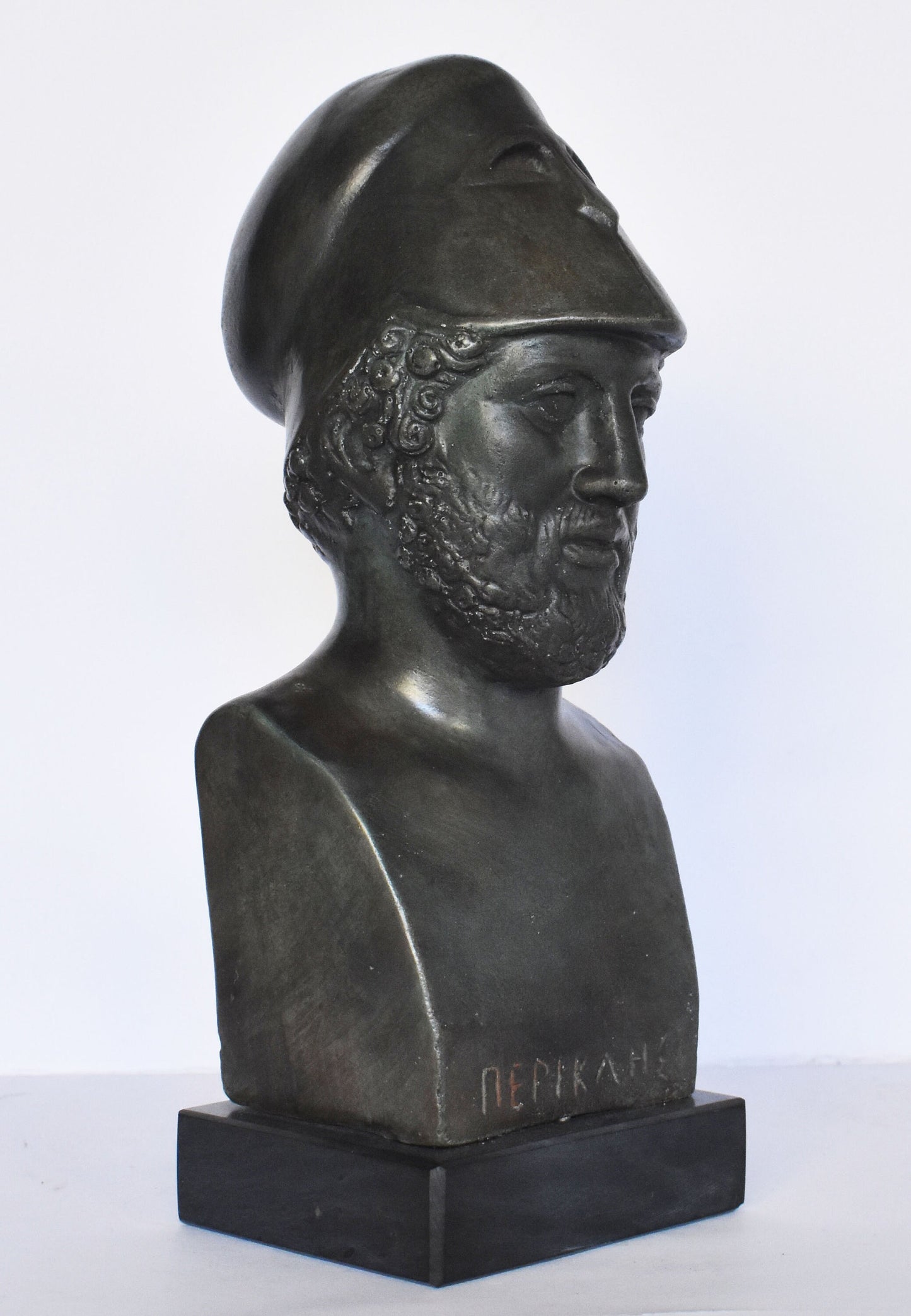 Pericles - Ancient Greek Statesman, Orator and General of Athens - Marble Base - Museum Reproduction - Head Bust- Bronze Colour Effect