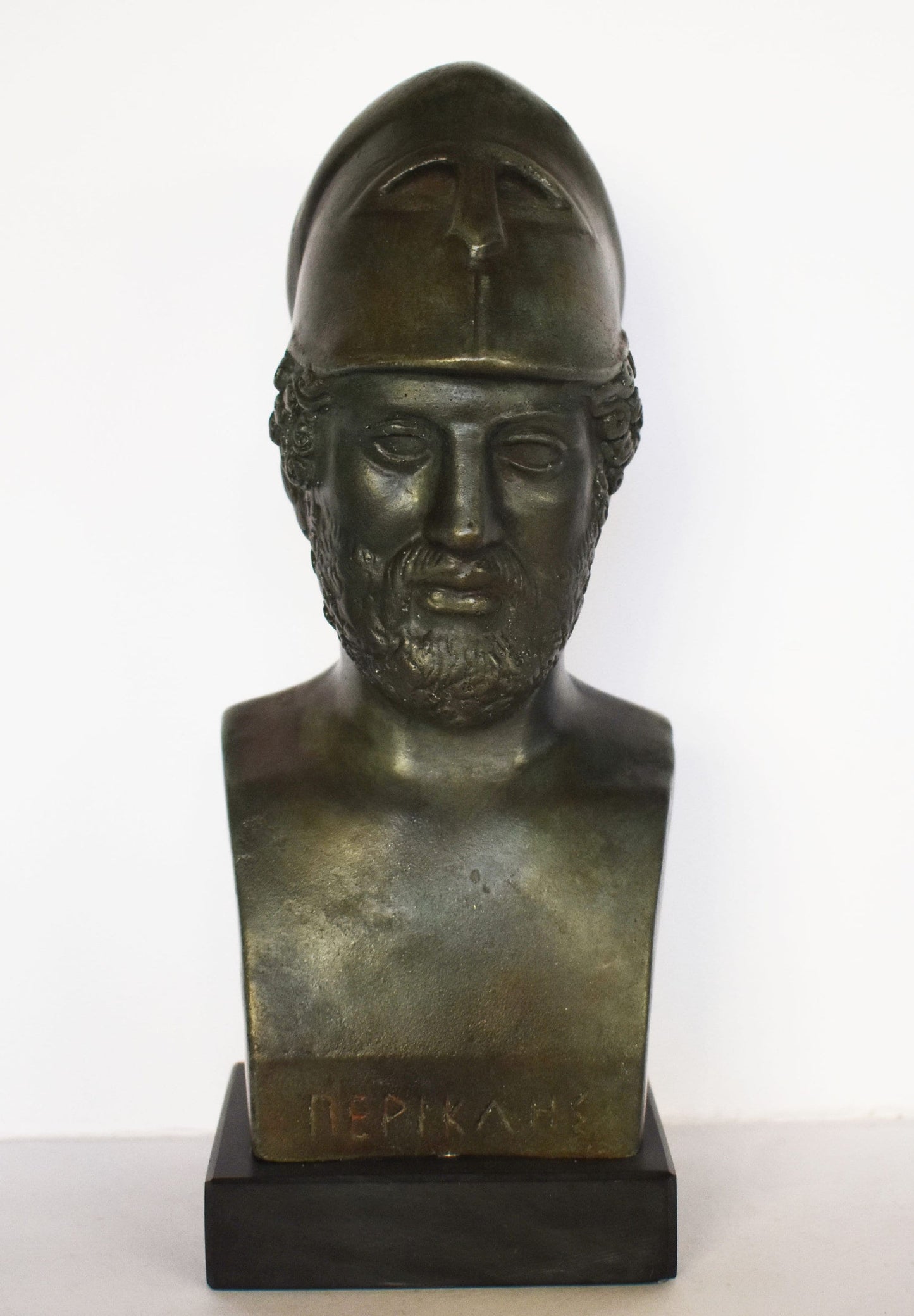 Pericles - Ancient Greek Statesman, Orator and General of Athens - Marble Base - Museum Reproduction - Head Bust- Bronze Colour Effect