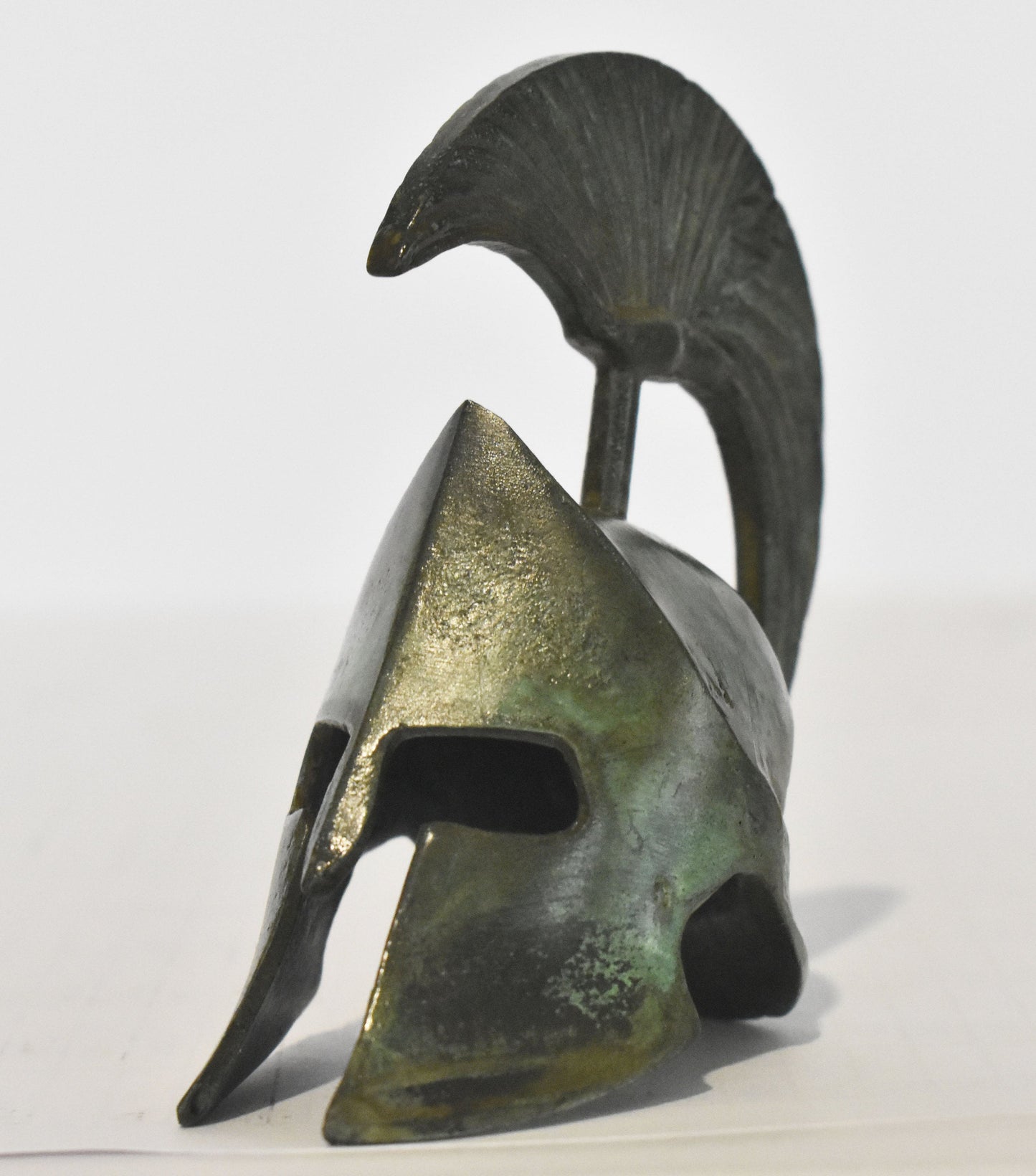 Leonida's Helmet - Spartan king - Greek legend - Battle of Thermopylae - 300 Spartans - pure bronze  statue