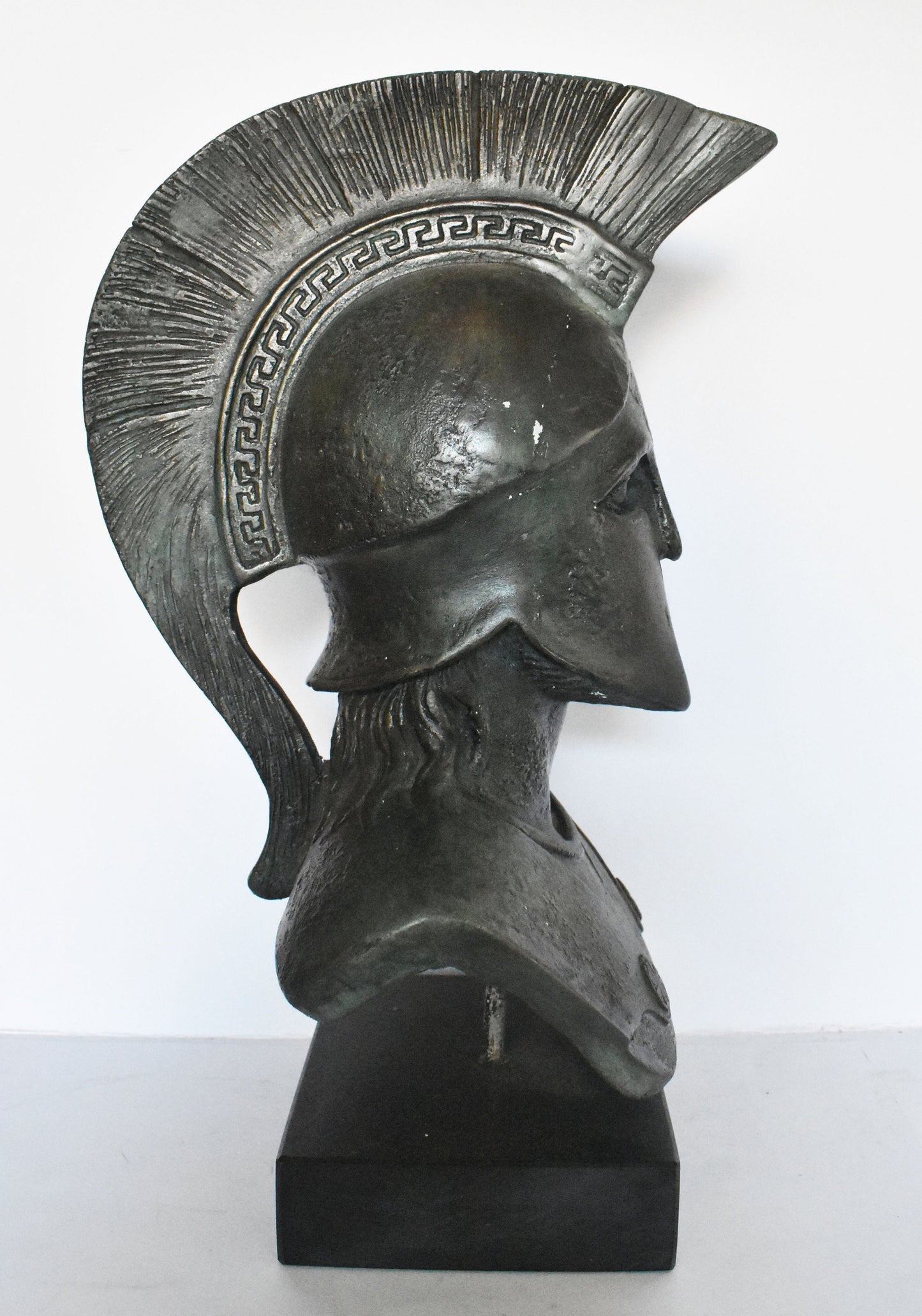 Leonidas - Spartan King - Leader of 300 - Battle of Thermopylae - 480 BC - Marble Base - Head Bust- Bronze Colour Effect