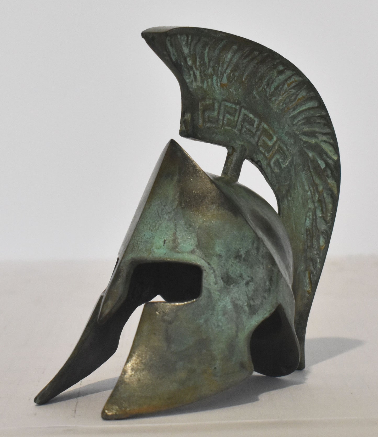 Leonida's Helmet - the most famous Spartan king - Battle of Thermopylae - 300 Spartans - pure bronze  statue