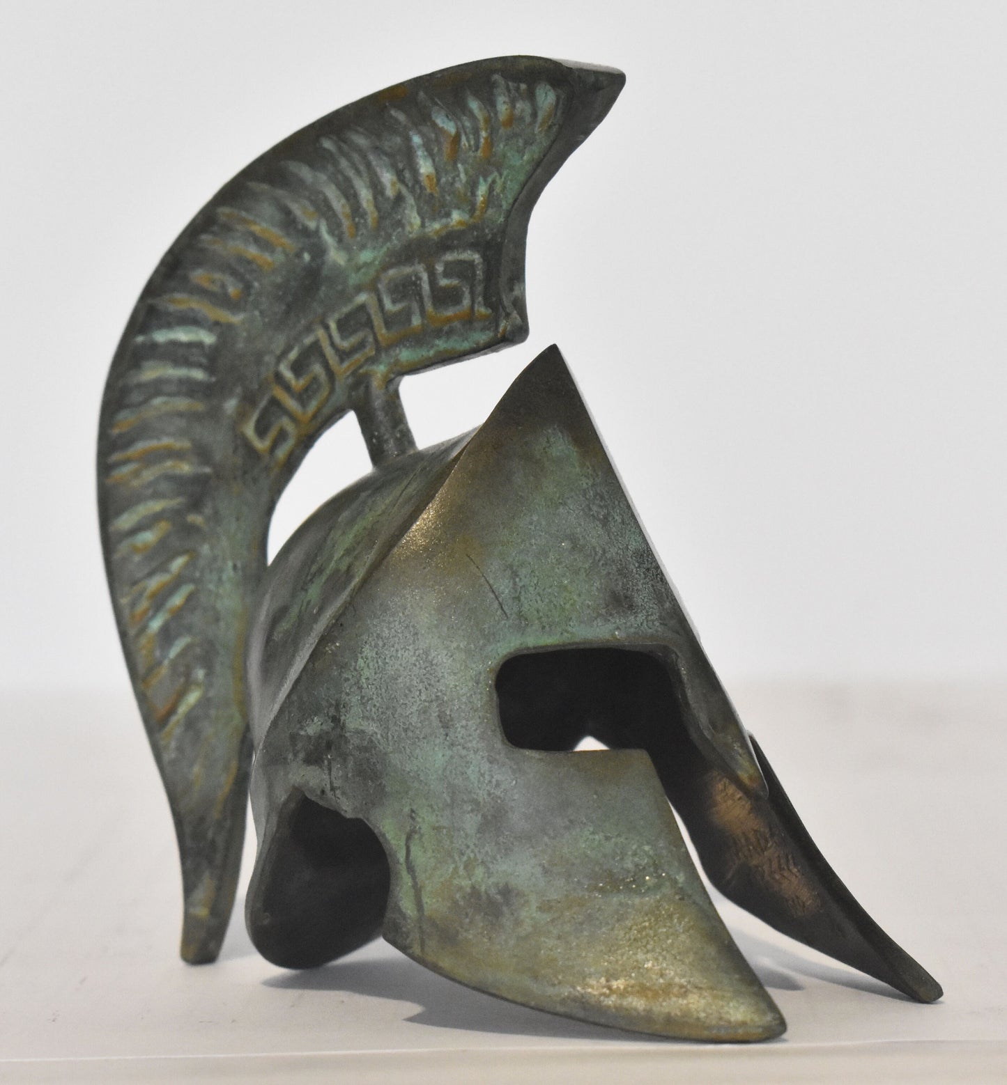 Leonida's Helmet - the most famous Spartan king - Battle of Thermopylae - 300 Spartans - pure bronze  statue