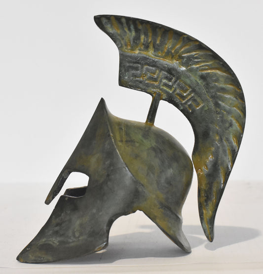 Leonida's Helmet - Spartan king - Thermopylae - legendary battle - 300 Spartans - pure bronze  statue