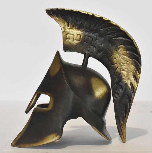 Leonida's Helmet - Spartan king - Battle of Thermopylae - 300 Spartans - come and get them - pure bronze  statue