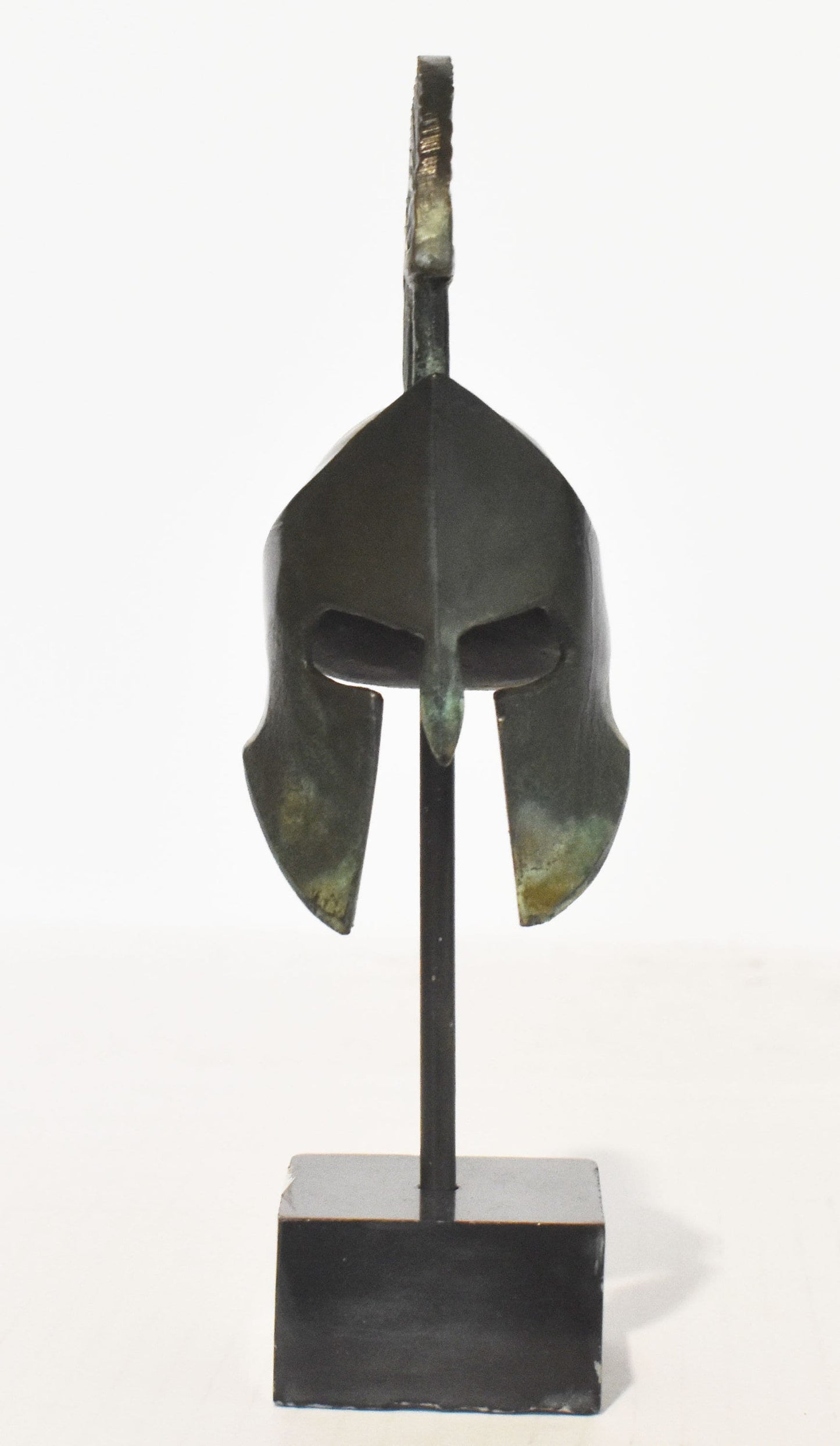 Leonida's Helmet - Legendary Spartan king - Battle of Thermopylae - 300 Spartans  - marble base - pure bronze  statue