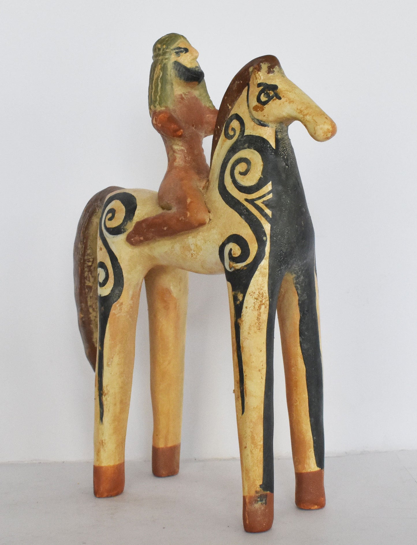 Statuette of a Horse and Rider - Athens, 500 BC - Symbol of  Courage, Integrity, Power - Miniature - Museum Reproduction - Ceramic Artifact