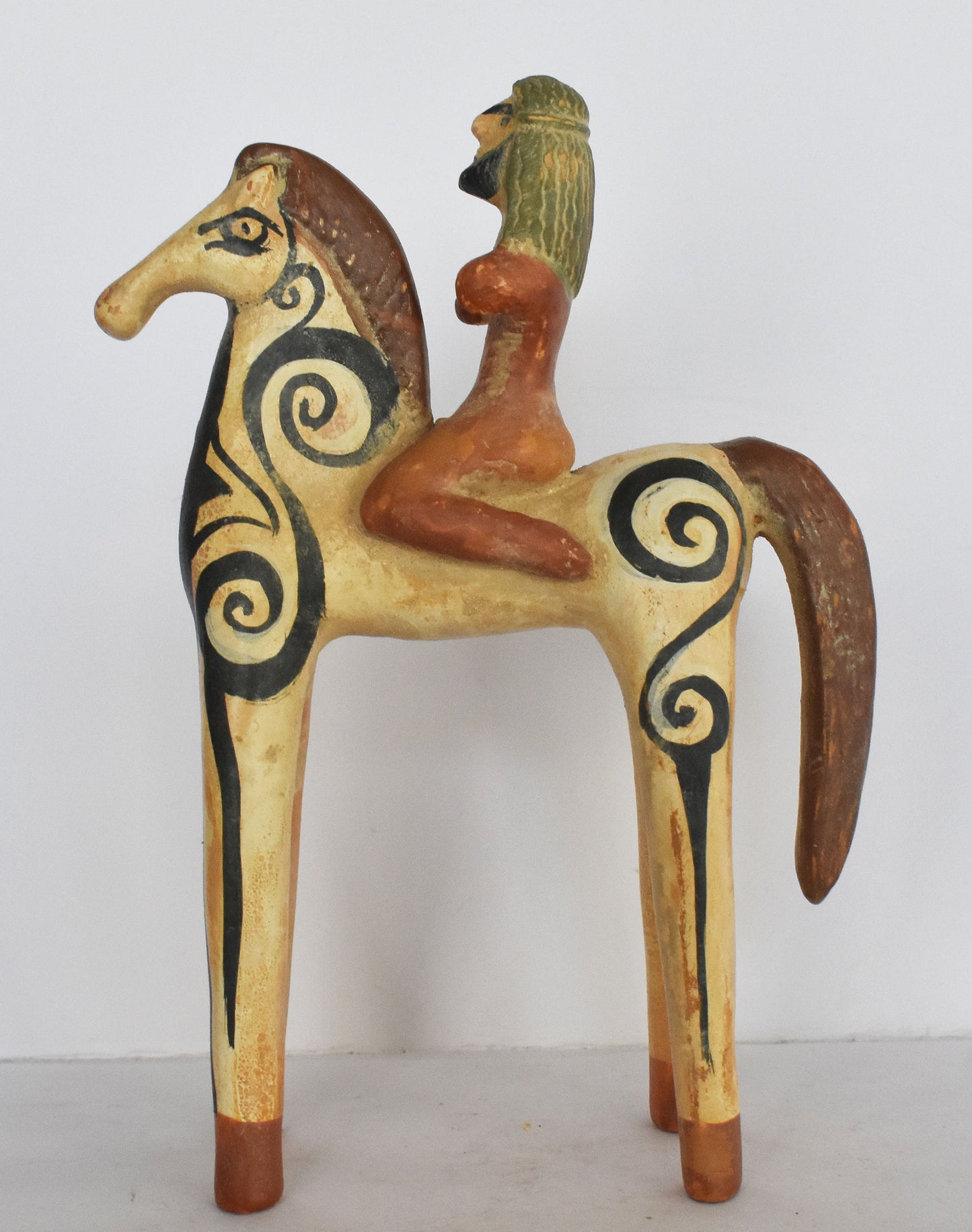 Statuette of a Horse and Rider - Athens, 500 BC - Symbol of  Courage, Integrity, Power - Miniature - Museum Reproduction - Ceramic Artifact