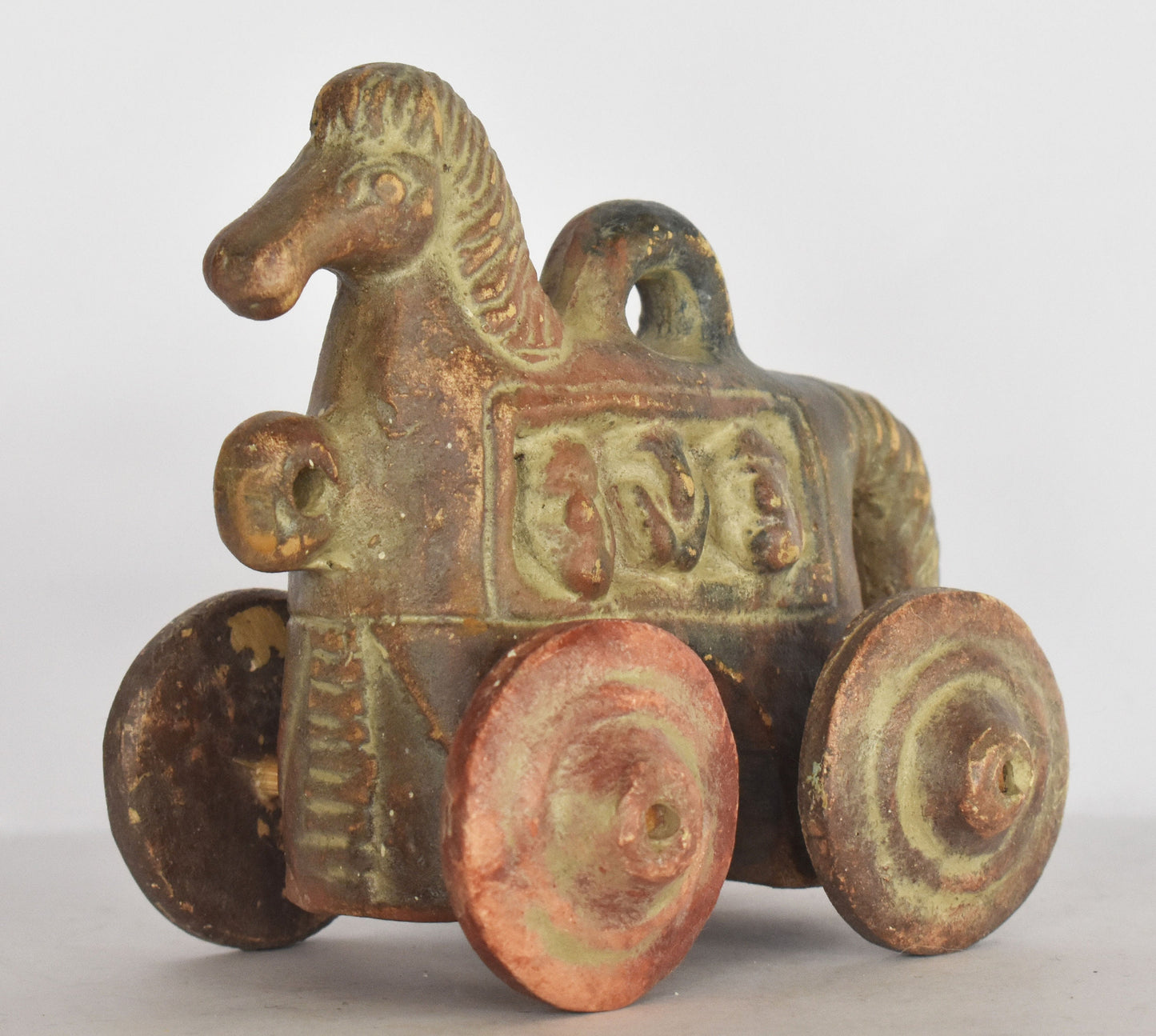 Trojan Horse on Wheels - built by Epeius - Hollow Greek Horse, Trojan War, Iliad - Representation of Ancient Greek Vessel - Ceramic Artifact