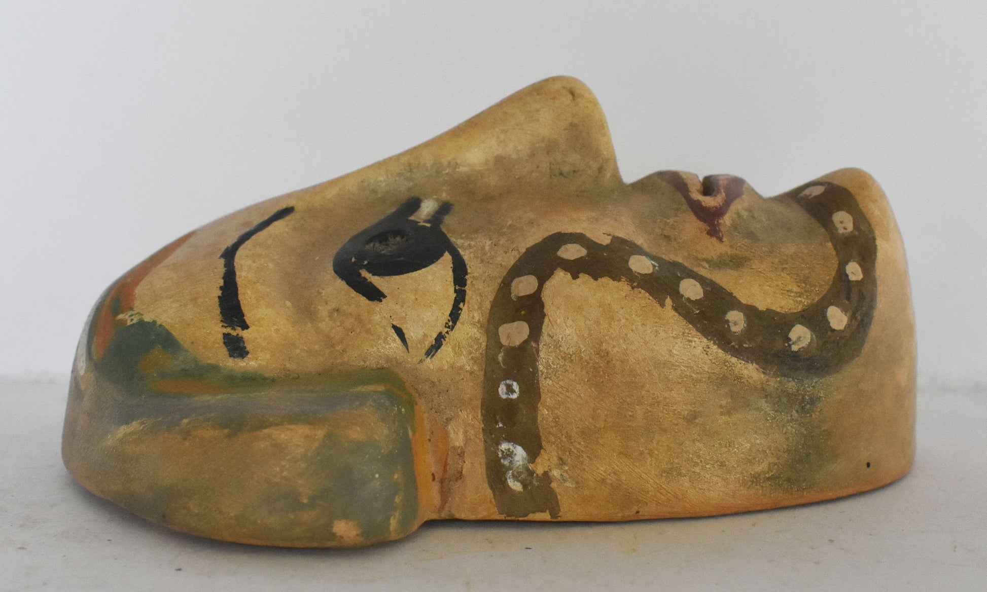 Ancient Greek Theatrical Mask - Old Man - Yellow Clay - 500 BC - Minia ...