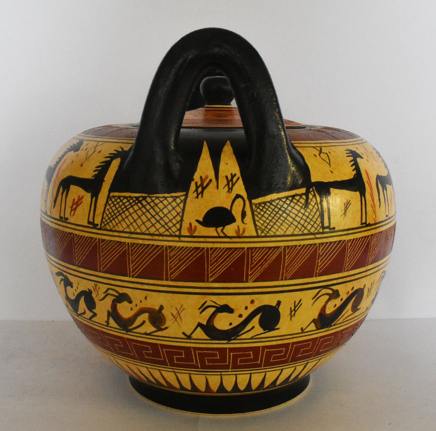 Geometric period Vessel - Animals and Meander Design - Ceramic Vase