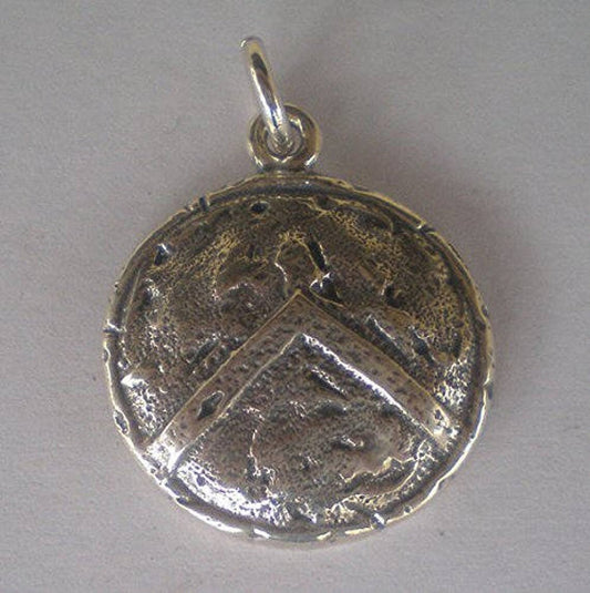 Spartan Shield - Letter Λ - Leonidas and 300 Symbol - Batle of Thermopylae - 480 BC -  Pendant - 925 Sterling Silver