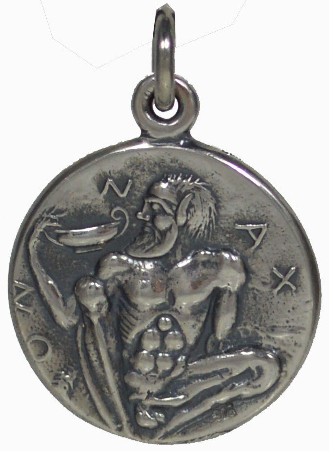 Dionysus Bacchus, God of Wine - Silenus, Companion of the God - Naxos Sicily Tetradrachm - 461-430 BC - Coin Pendant - 925 Sterling Silver