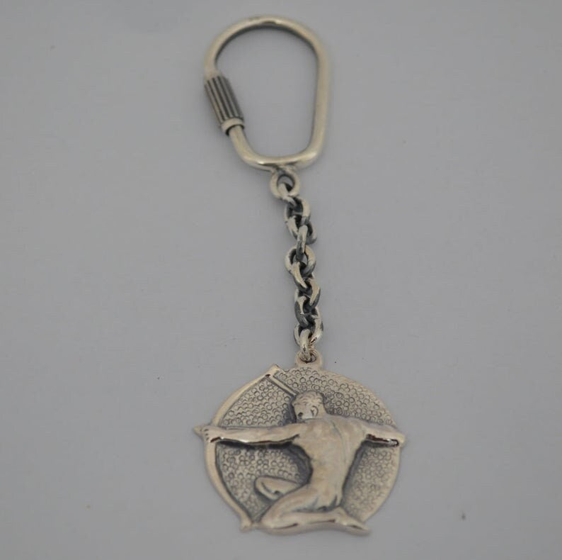 Archer, Athlete of Ancient Greek Olympic Games - Sagittarius - Keychain - 925 Sterling Silver