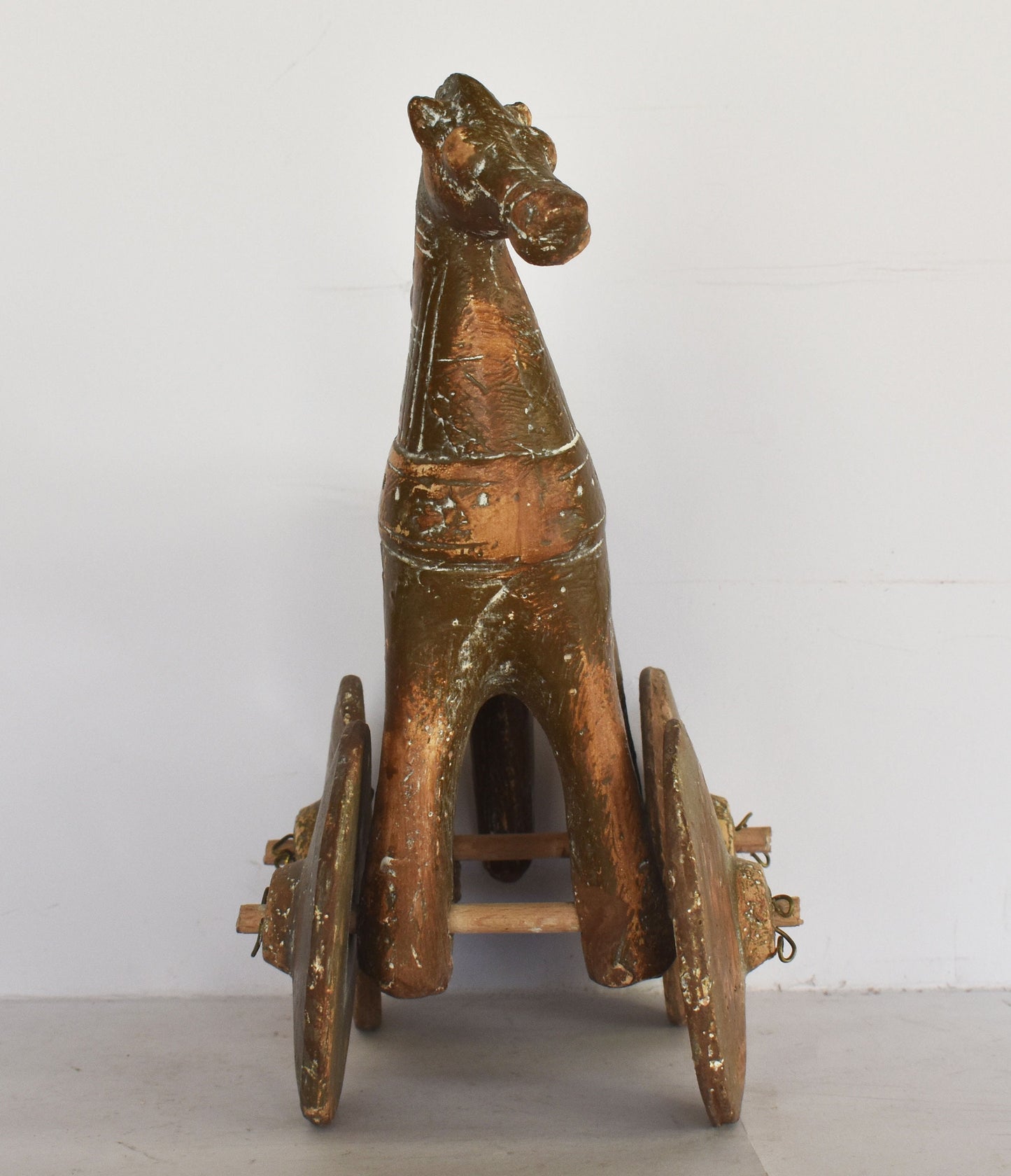 Horse on Wheels - Athyrma, Children's Toy - Athens, Attica  - Geometric Period Pottery - Museum Reproduction - Ceramic Artifact