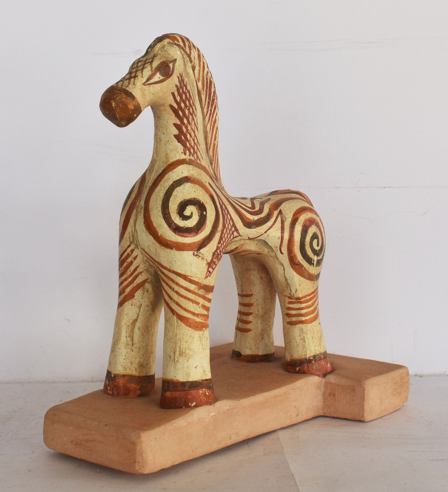 Ancient Greek Horse - Children's Toy - Athens, Attica  - Geometric Period Pottery - Museum Reproduction - Ceramic Artifact