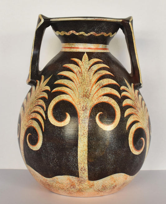 Amphora - White and Red Palm Trees on Black - Kamares ware - Minoan - 1800-1750 BC - Crete - Ceramic Vase