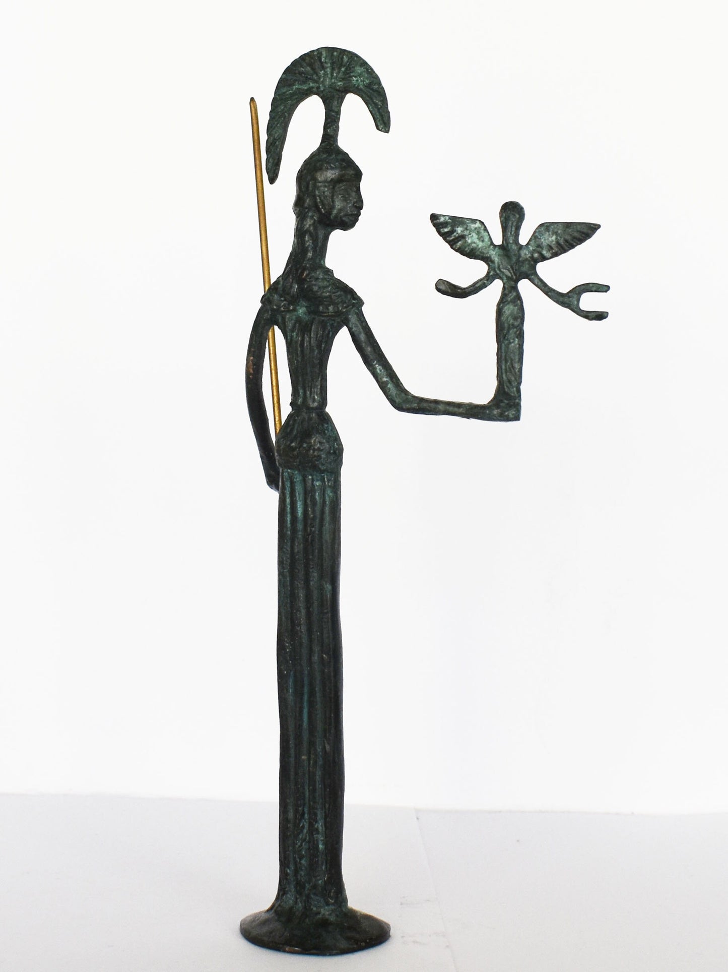 Athena Minerva - Greek Roman Goddess of wisdom, handicraft, and warfare - Greek Mythology, Religion - pure bronze  statue