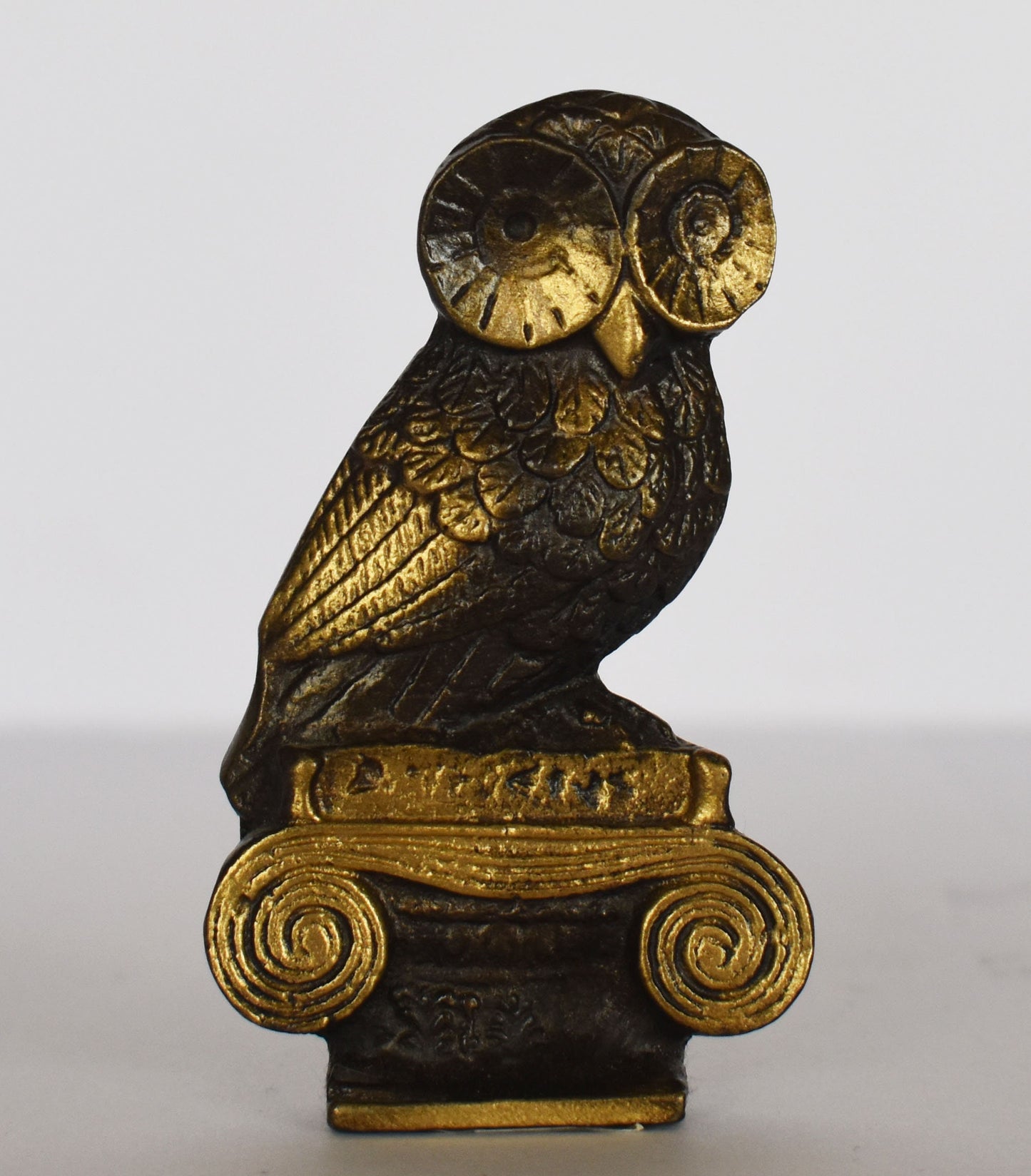 Athenian Owl - symbol of wisdom - ancient Greek reproduction  - pure Bronze Sculpture