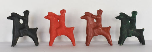 Horse Rider - Children's Toy - Set of 4 - Athens, Attica - 640 BC - Miniature - Museum Reproduction  - Ceramic Artifact