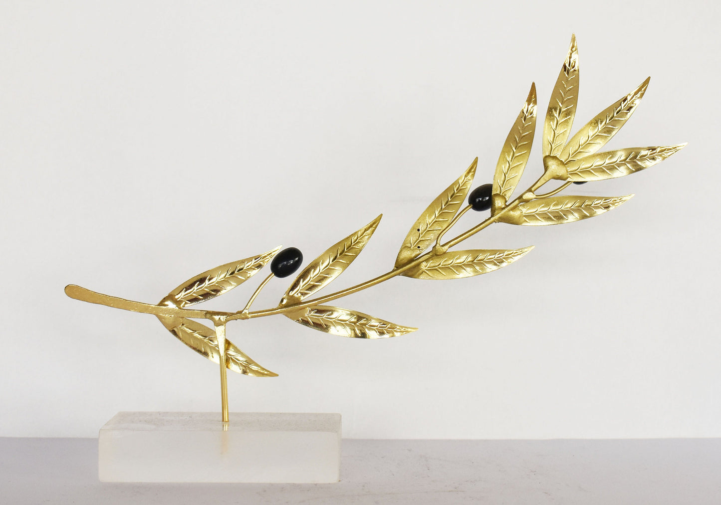 Olive Branch - Ancient Greek Symbol of Peace and Victory - Olympic Games Prize - Plexiglass Base - pure bronze