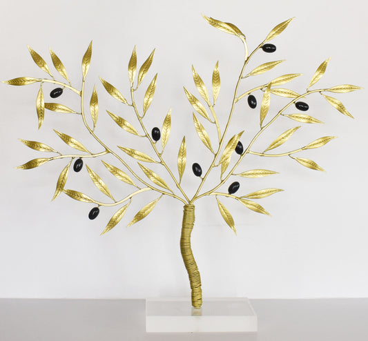 Olive Branch - Ancient Greek Symbol of Peace and Victory - Olympic Games Prize - Plexiglass Base - pure bronze  statue