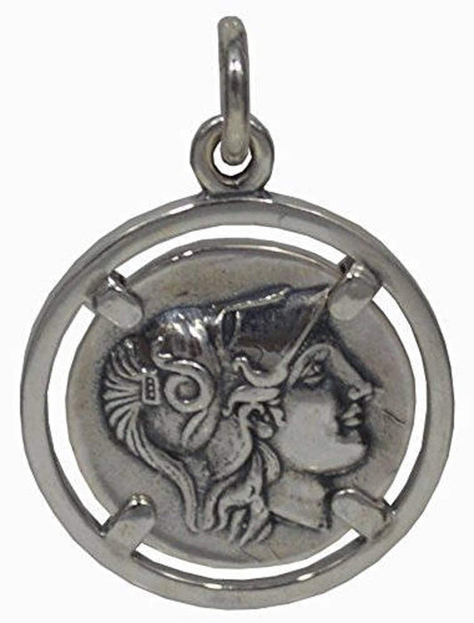 Athena Minerva - Greek Roman Goddess of wisdom - Alexander's lifetime stater, Abydos, 328-323 BC - Coin Pendant - 925 Sterling Silver