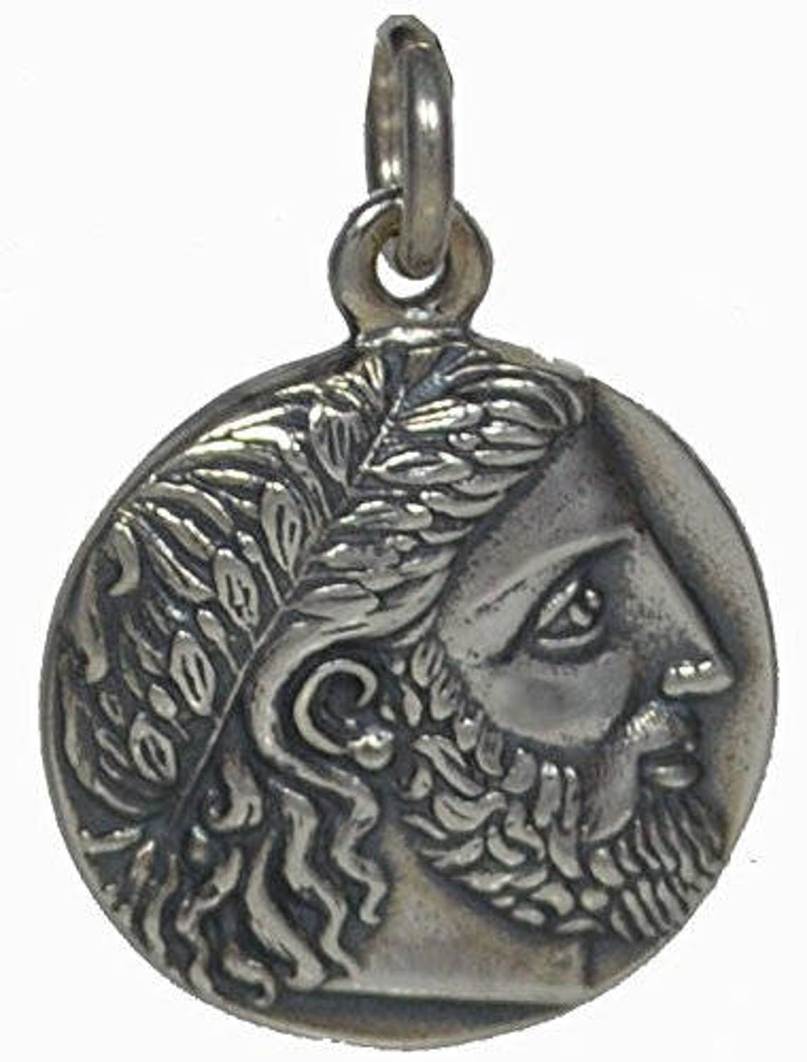 Philip II, Macedonian King Depicting Zeus - Tetradrachm of Pella, 359-336 BC - Coin Pendant - 925 Sterling Silver