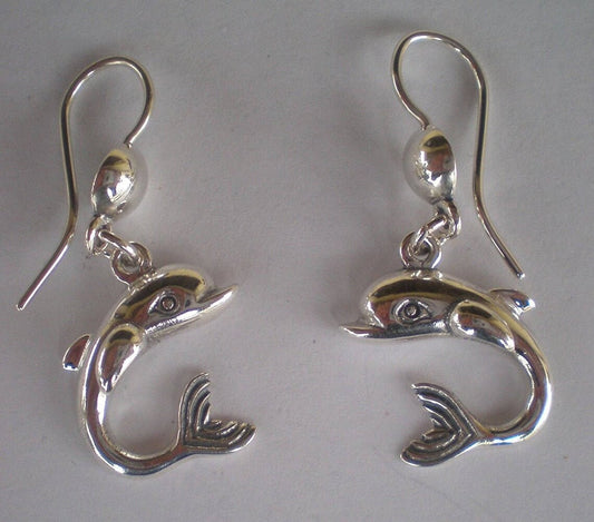 Dolphin - Poseidon's and Aphrodite's Symbol - Ancient Greece - Earrings - 925 Sterling Silver