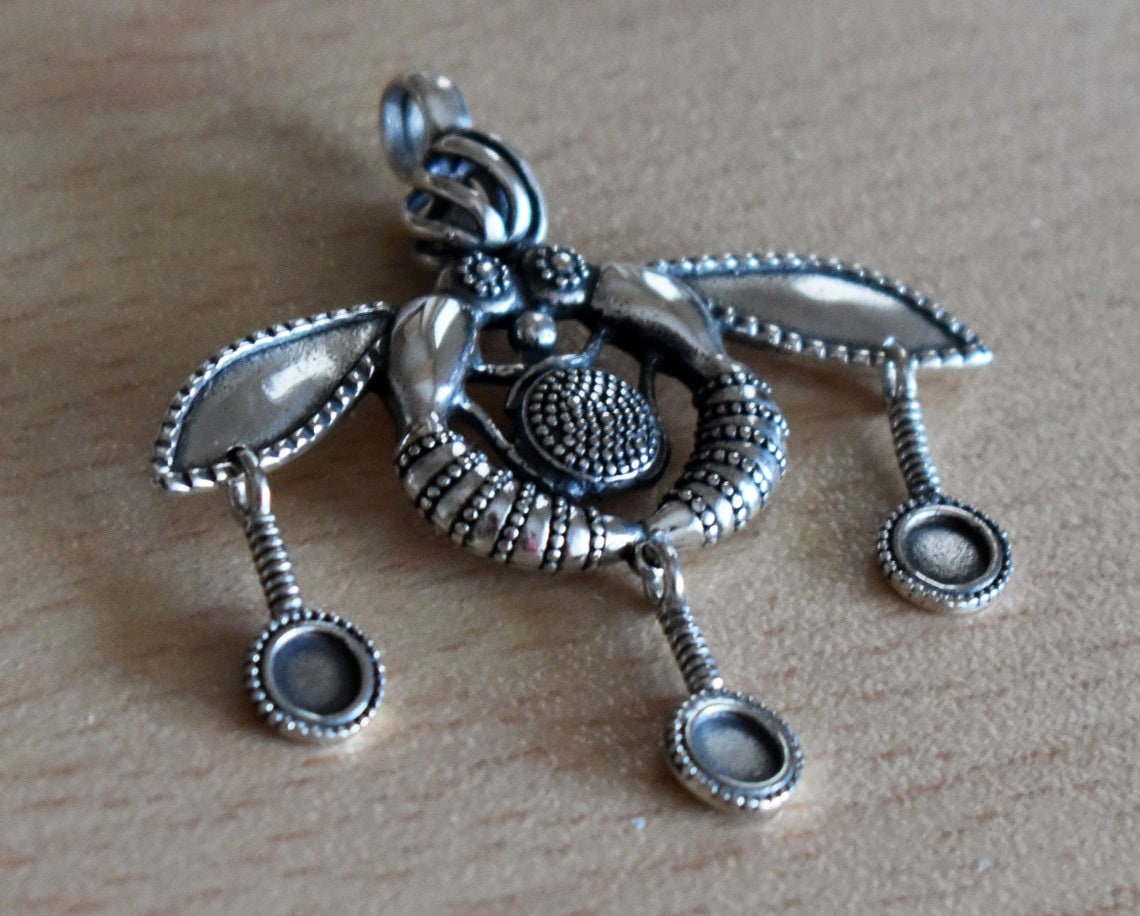 Bees - Malia Palace - 1800 - 1700 BC - Minoan Civilization - Crete, Ancient Greece -  Pendant - 925 Sterling Silver