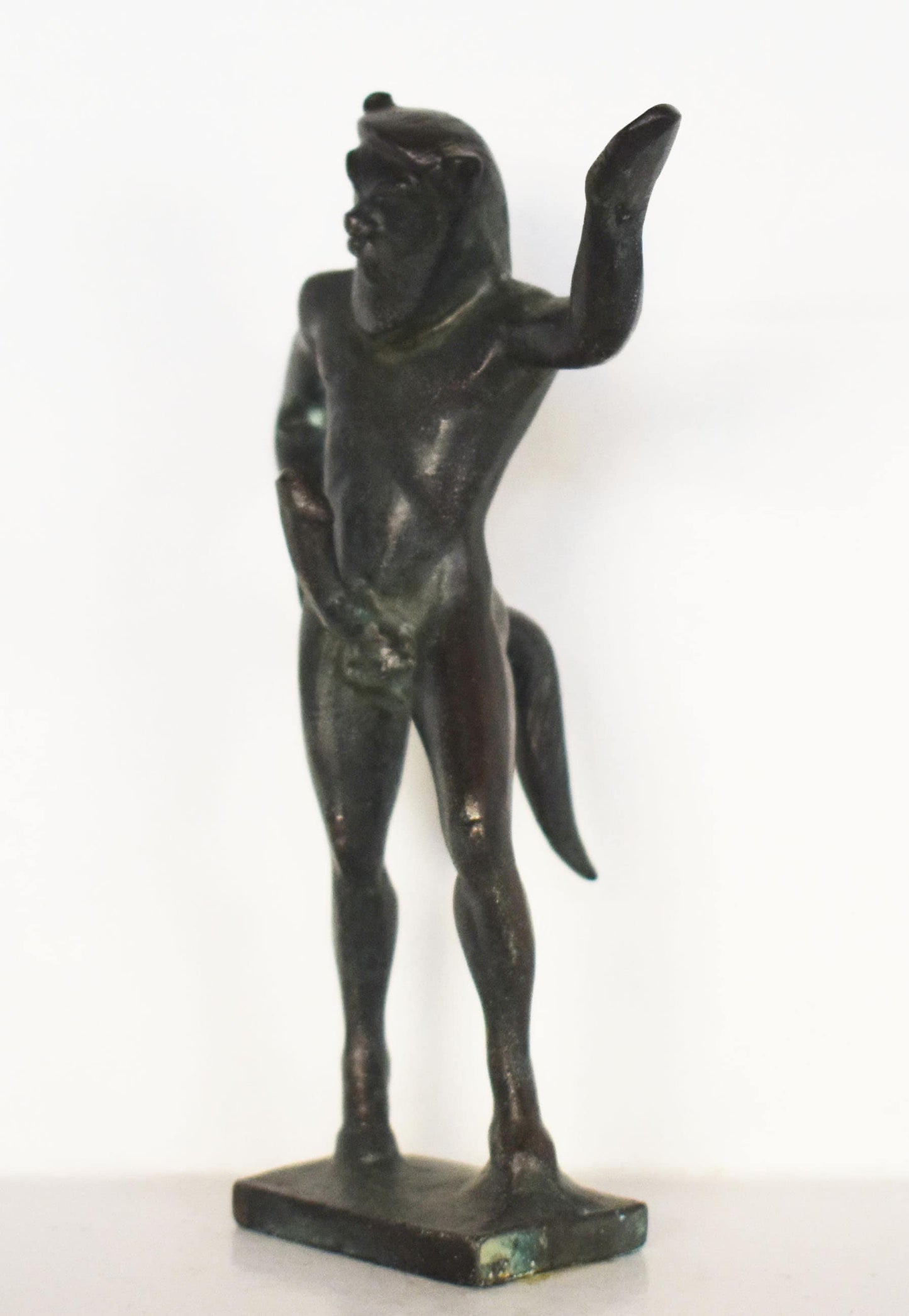 Satyr - Male Nature Spirit - Attendant of Pan and Dionysus - Goat-Human Hybrid- pure bronze  statue