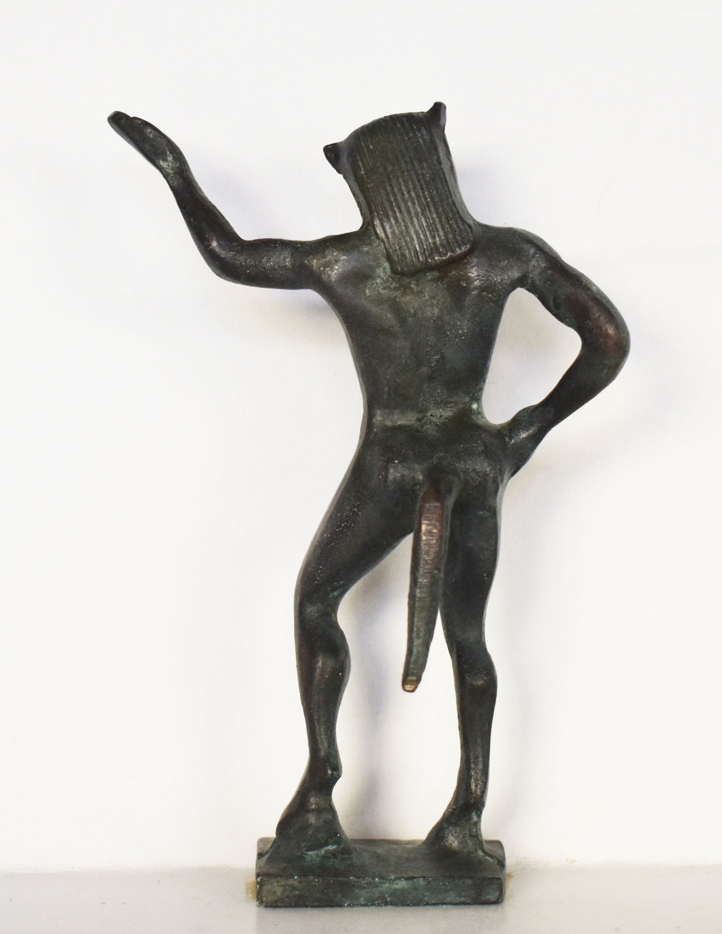 Satyr - Male Nature Spirit - Attendant of Pan and Dionysus - Goat-Human Hybrid- pure bronze  statue