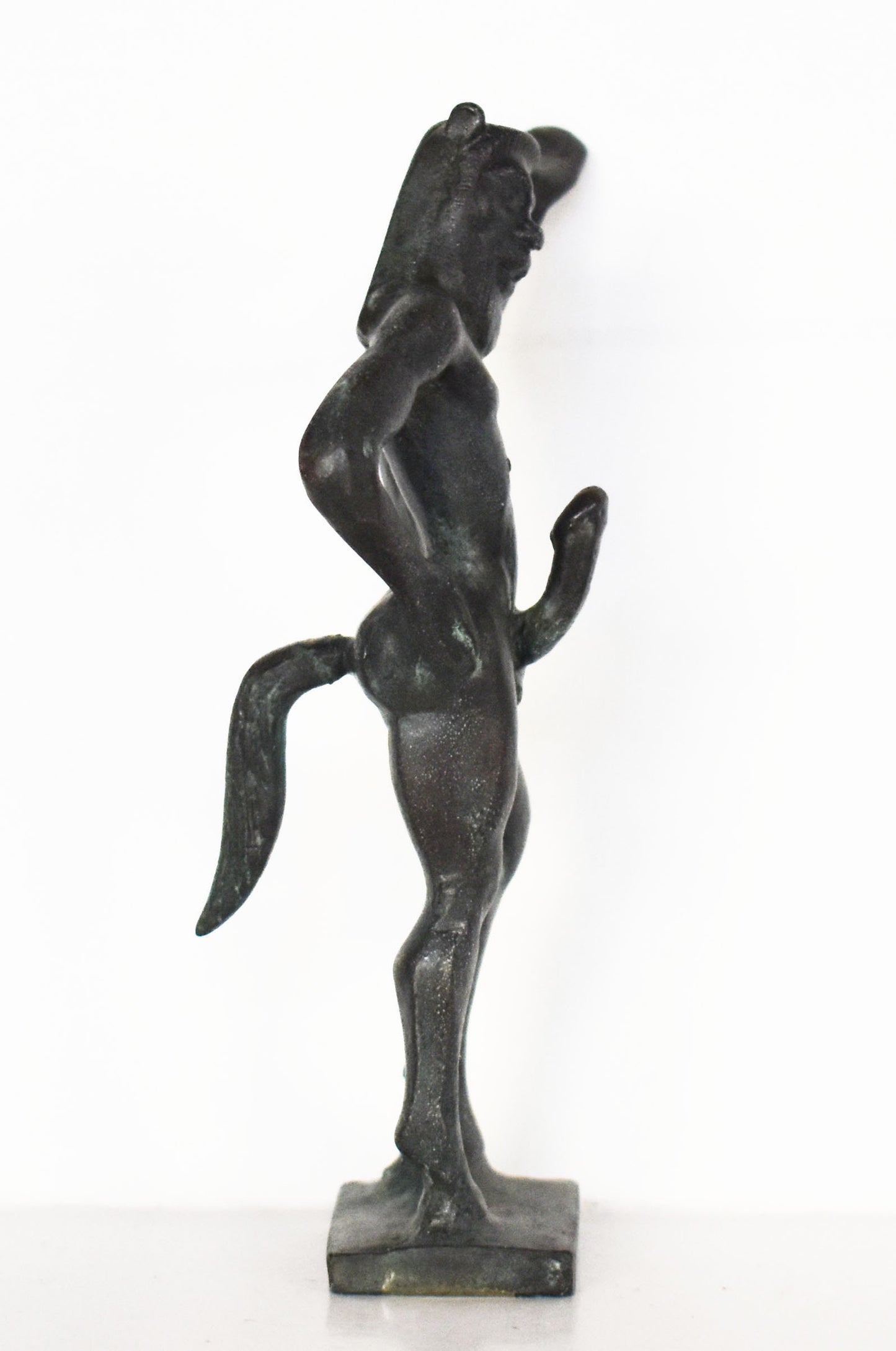 Satyr - Male Nature Spirit - Attendant of Pan and Dionysus - Goat-Human Hybrid- pure bronze  statue