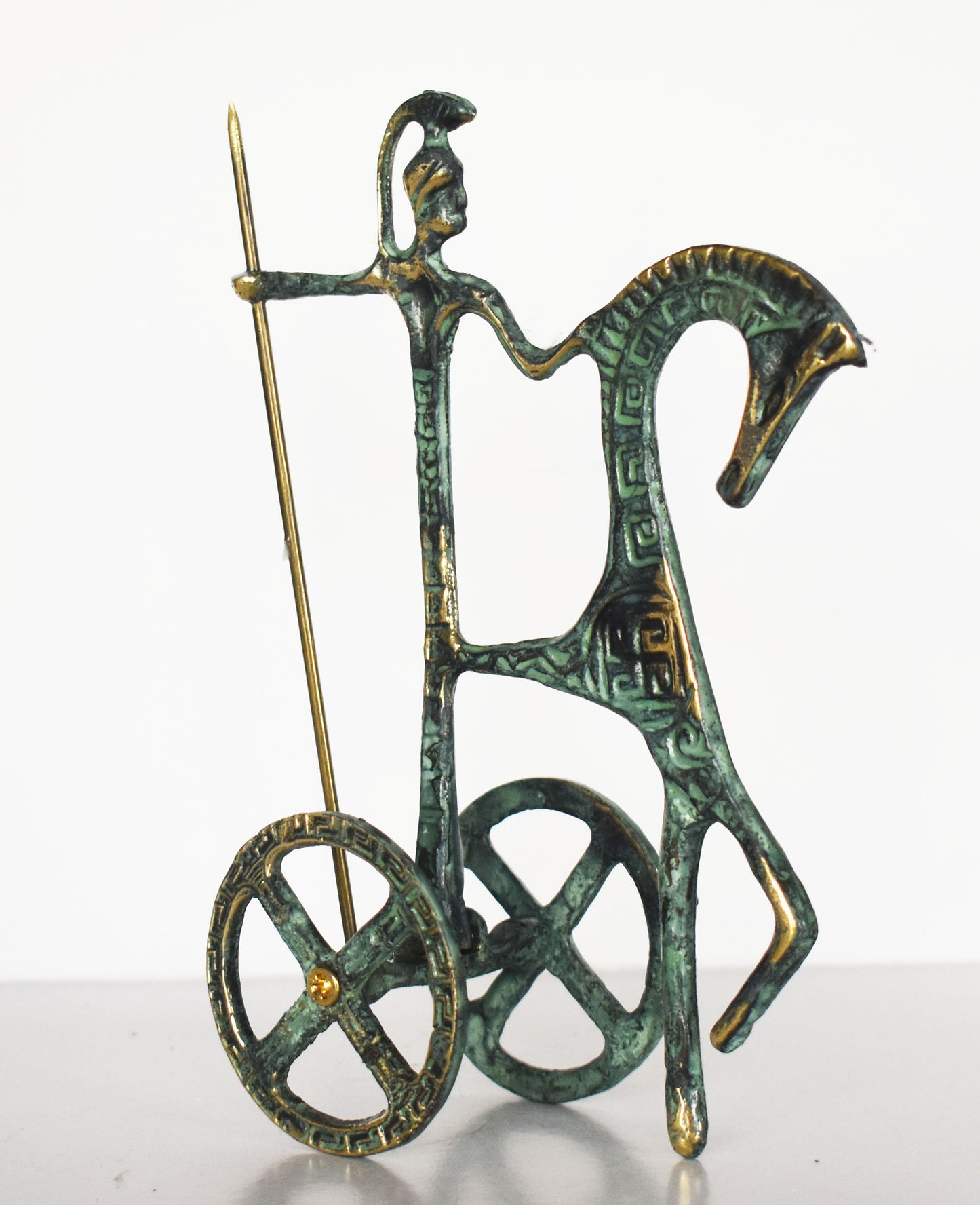 Athena Minerva on Chariot  - Greek Roman Goddess of Wisdom, Handicraft and Warfare - pure bronze  statue