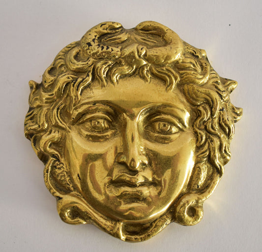 Gorgoneion - Gorgon head -  Apotropaic Amulet - Ancient Greece - Paperweight - pure bronze  statue