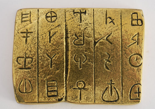 Linear B - Syllabic Script of Mycenaean Greeks - 1450 BC - Michael Ventris Decipher - Paperweight - pure bronze  statue