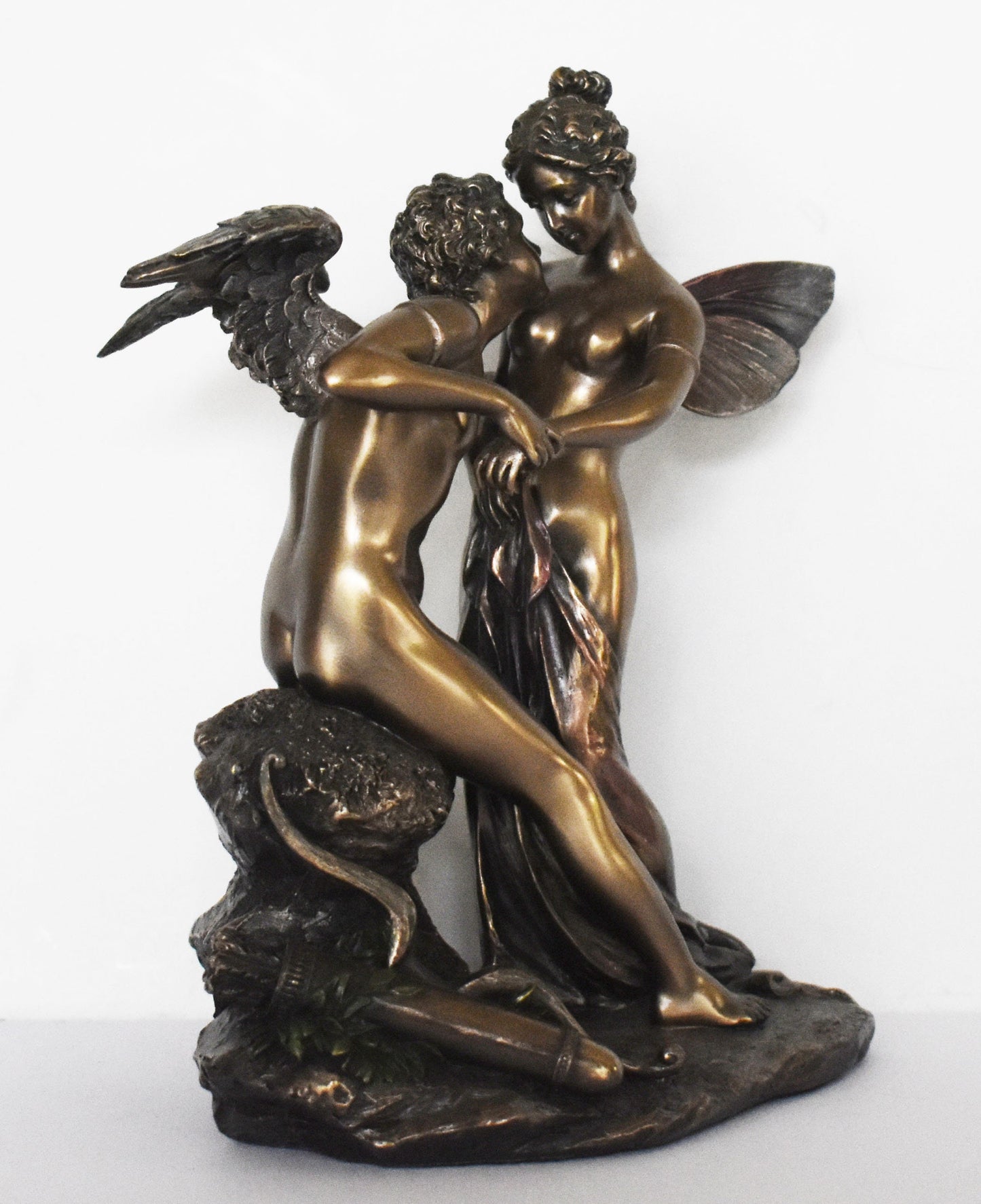 Eros and Psyche - Love and Soul - One of the most Beautiful Greek Myths -  Together Forever - Cold Cast Bronze Resin