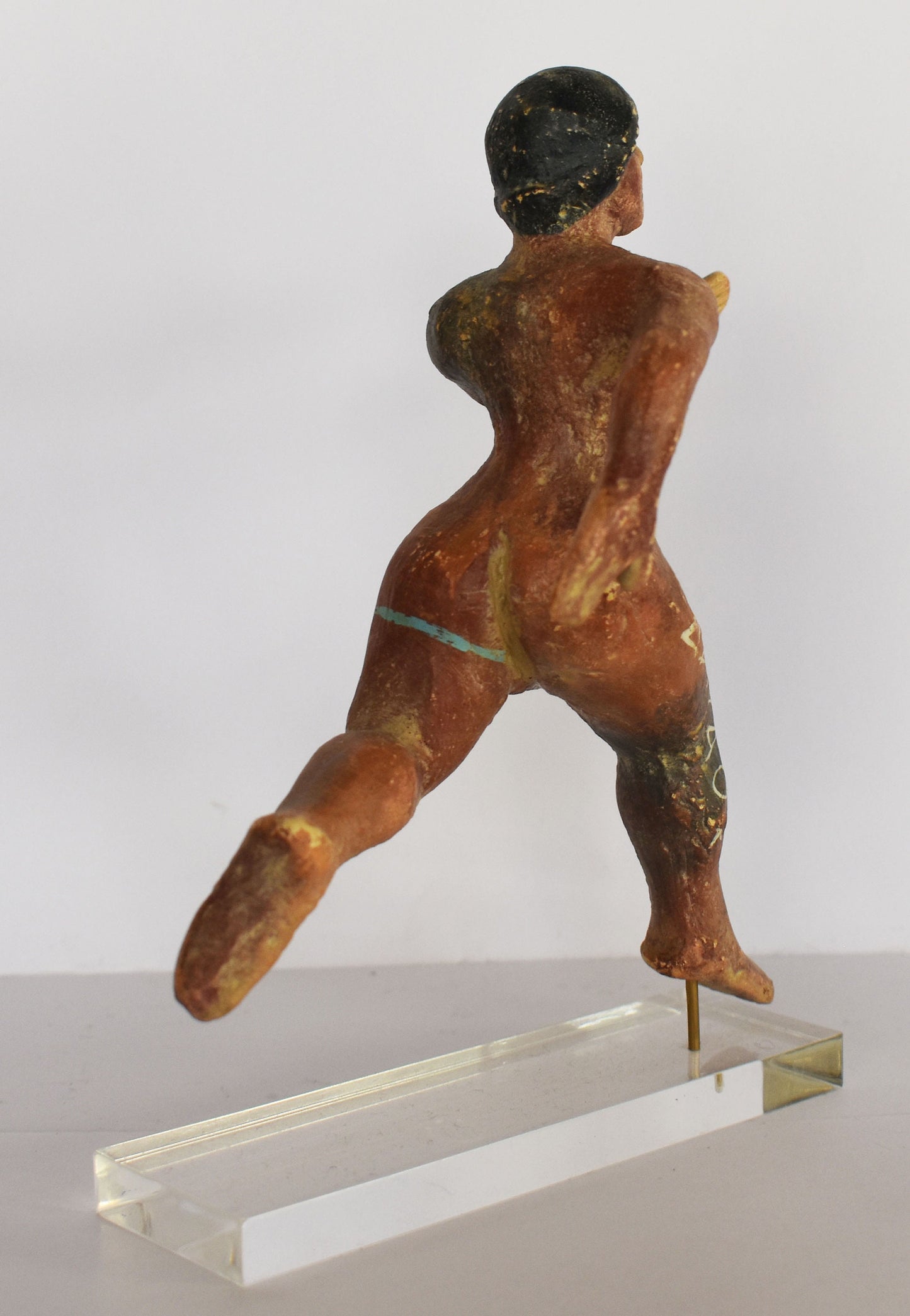 Runner - Athlete - Stade Race, Diaulos, Dolichos  - Ancient Greek Olympic Games - Plexiglass Base - Ceramic Artifact