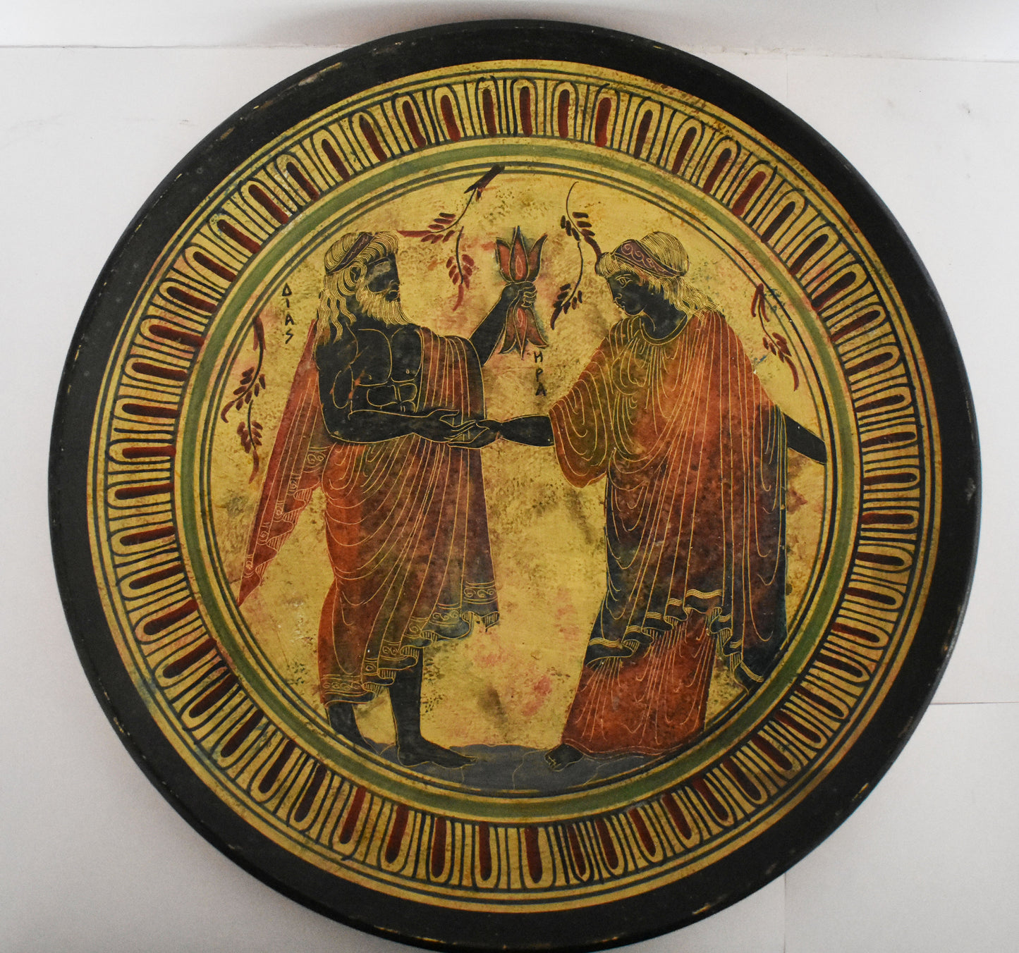 Zeus and Hera - Heavenly Marriage Couple - Ceramic plate - Athens, 500 BC - Handmade in Greece