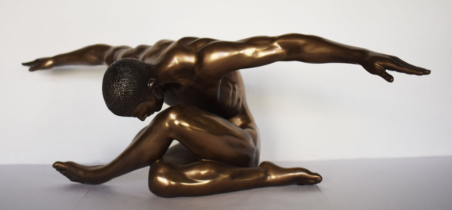 Naked Male Statue - Erotic Art - Love has no other desire but to fulfil itself - Cold Cast Bronze Resin