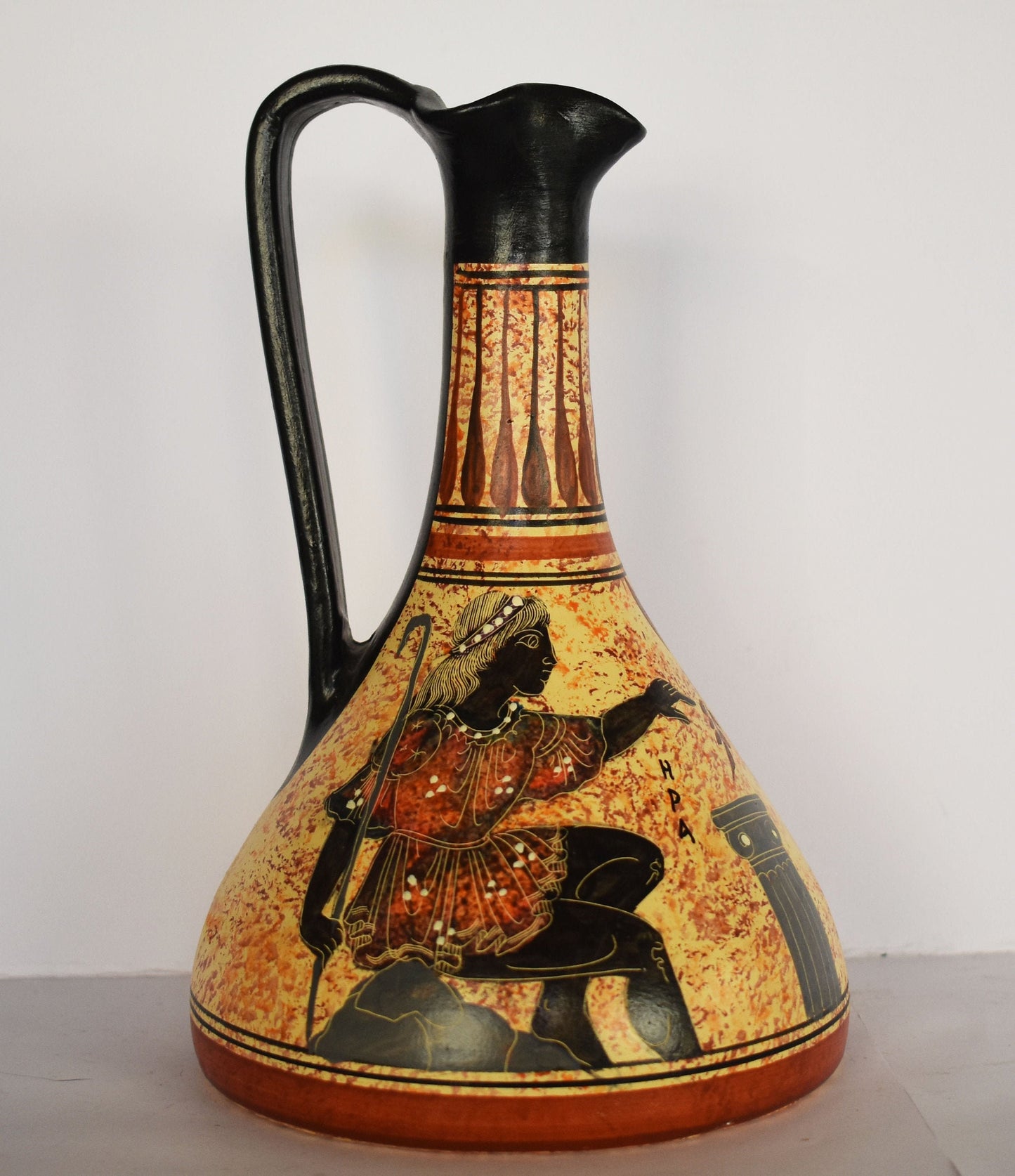 Hera Juno – Greek Roman Goddess of Women, Marriage, Family and Childbirth - Floral design - Ceramic Vase