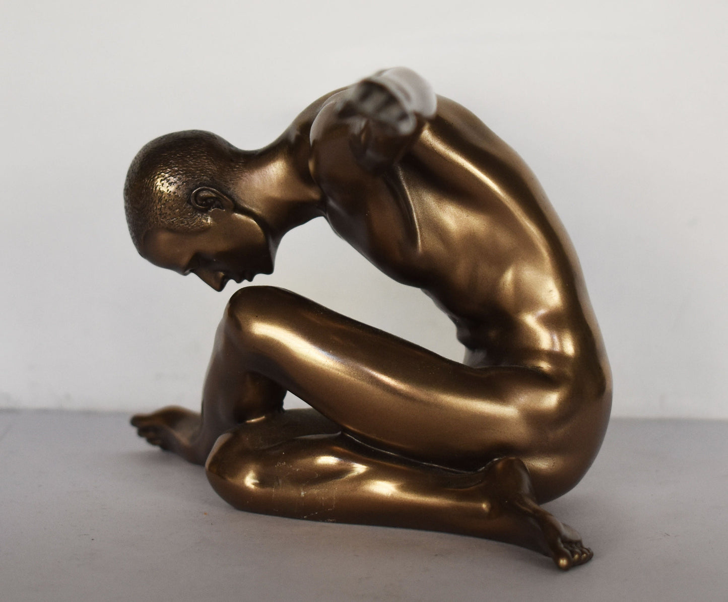 Naked Male Statue -  your eyes have their silence:in your most frail gesture are things which enclose me - Cold Cast Bronze Resin