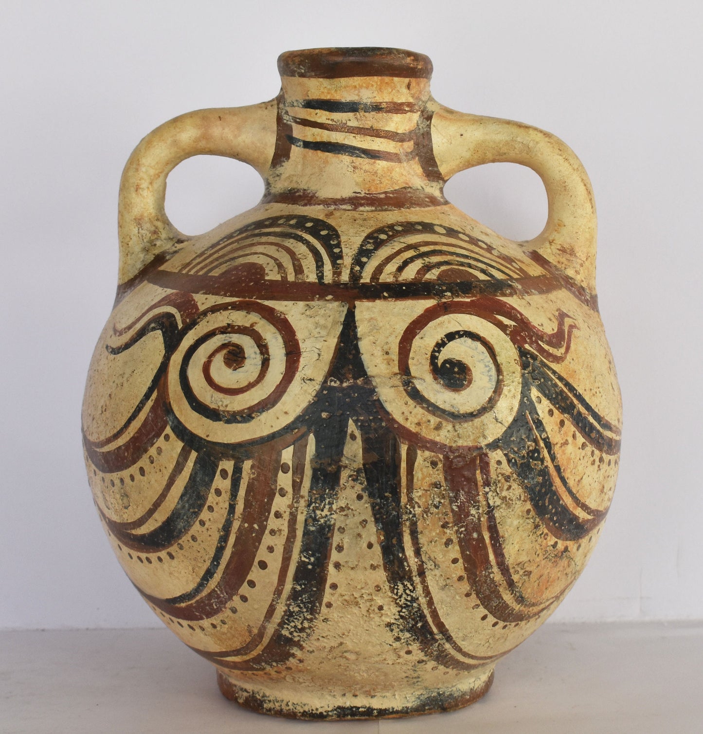 Terracotta Stirrup Jar with Octopus - Greek, Mycenaean - c 1200-1100 B.C. - Museum Reproduction - Ceramic Artifact