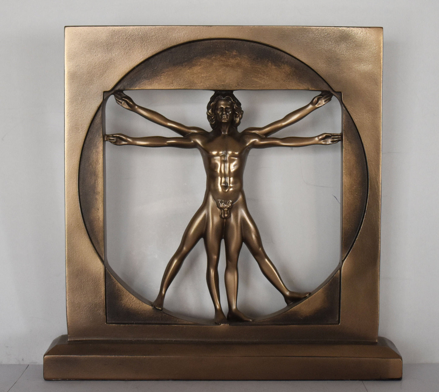 Vitruvian Man - The Ideal Human Body Proportions - Leonardo da Vinci, 1490 - Gallerie dell'Accademia - Reproduction - Cold Cast Bronze Resin