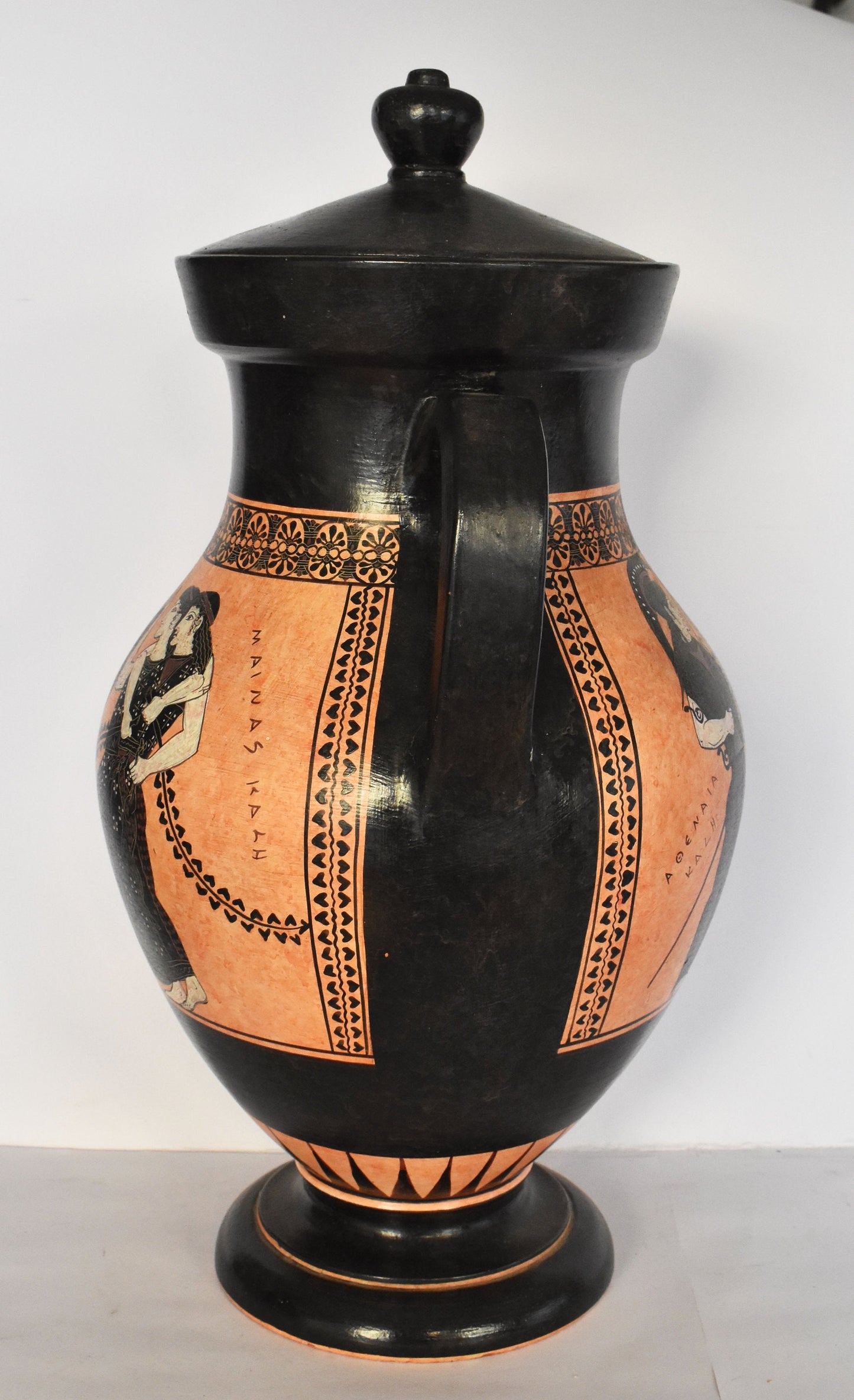 Athena Poseidon Dionysus Maenads - Meander and Floral Design - Amphora - 575-525 BC - Amasis Painter - Ceramic Vase