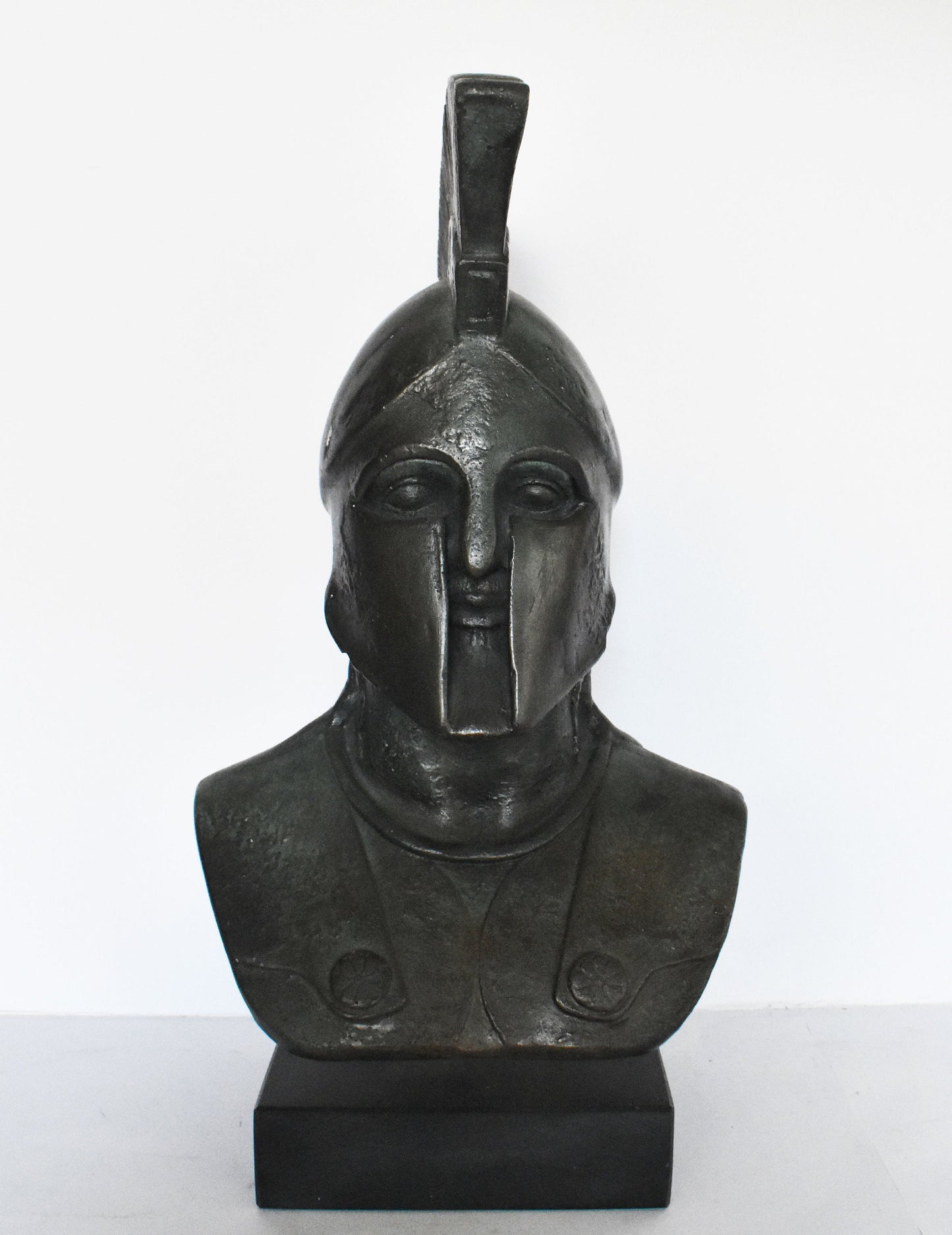Leonidas - Spartan King - Leader of 300 - Battle of Thermopylae - 480 BC - Marble Base - Head Bust- Bronze Colour Effect