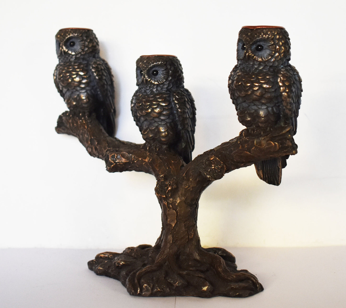 Owls Of Wisdom, prosperity and Knowledge - Symbol of  Greek Roman Goddess Athena Minerva - Ancient Greece - Cold Cast Bronze Resin