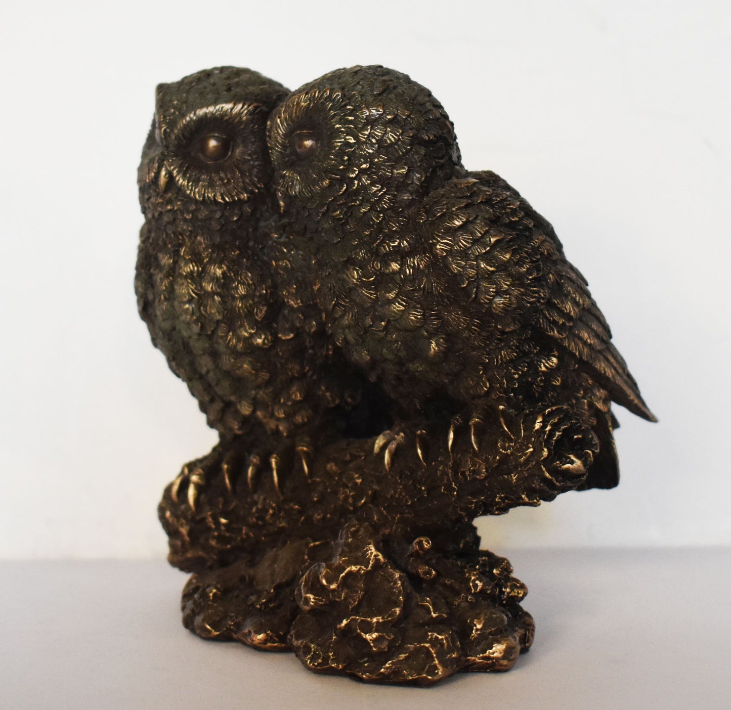 Owls Of Wisdom and Knowledge - Symbol of  Greek Roman Goddess Athena Minerva - Ancient Greece - Cold Cast Bronze Resin